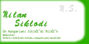 milan siklodi business card